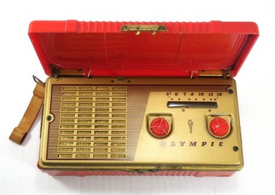 Olympic Model #449 Flip-top, Battery Powered, Vintage Portable AM Radio