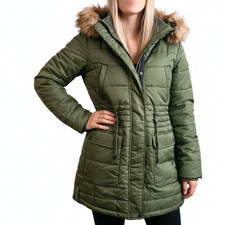 Alpenblitz Damen Jacke Parka Steppjacke Mantel khaki grün 48 Kapuze (528) NEU