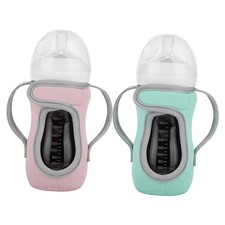 Set of 2 Reusable Glass Baby Bottle Insulator 1 Count Pack of 2 Pink Green