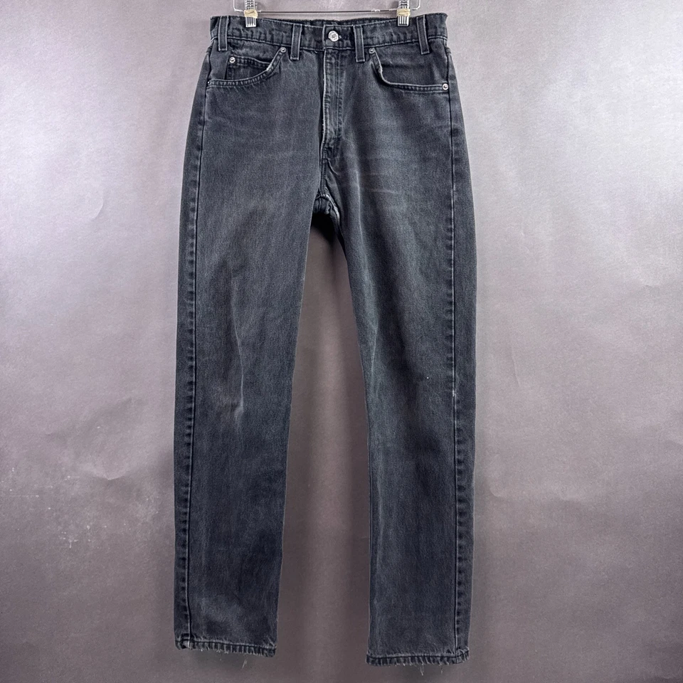 Vintage Levis Jeans Mens 30x32 Black 90s Orange Tab Made USA Pant 505 (Tag32x32) - Image 2 of 4