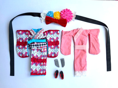 Original Takara Blythe Puppenoutfit Japanischer Kimono, Lady Camelia