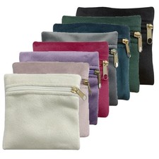 8pcs Small Velvet Jewelry Pouches with Zipper Gift Bags for Bracelet Necklace...
