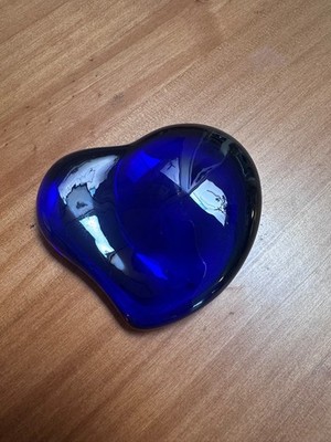 Elsa Peretti Tiffany & Co Cobalt Blue Glass Paperweight, Signed