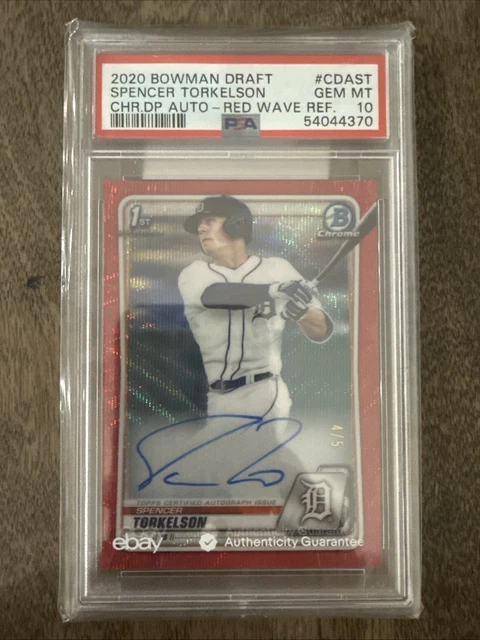 2020 Bowman SPENCER TORKELSON Red Wave Refractor 1st RC Auto 4/5 PSA 10