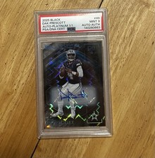 2025 Panini Black Dak Prescott  #49 AUTO PLATINUM 1/1 One of One PSA 9