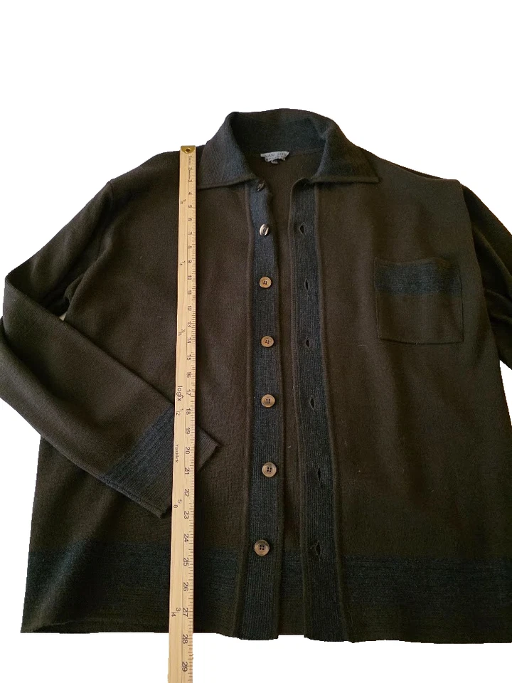  Raro Suéter Cárdigan Para Hombre NANI BON Gallery Marrón Oscuro Mezcla Lana Lujo  Foto 4 de 4