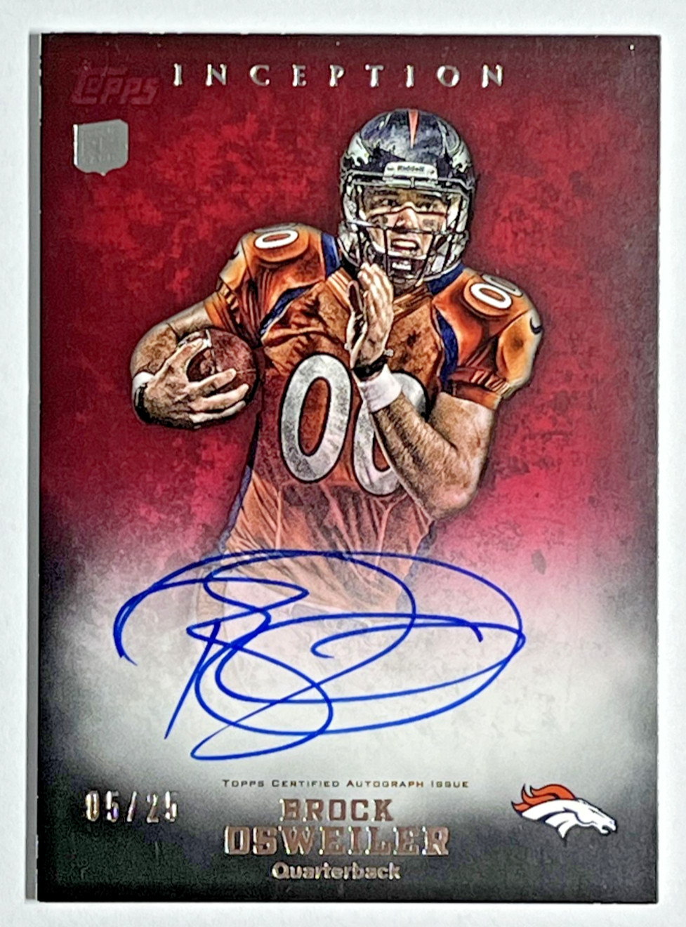2012 TOPPS INCEPTION BROCK OSWEILER ROOKIE AUTO /25