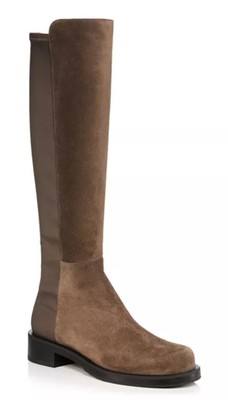 STUART WEITZMAN Knee high boots FLAT  Halfnhalf Bold Suede & Stretch Size 6.5