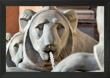 Egyptian lion Framed Wall Art Poster Canvas Print Picture