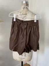Vintage Brown Leather Shorts Oversized Small