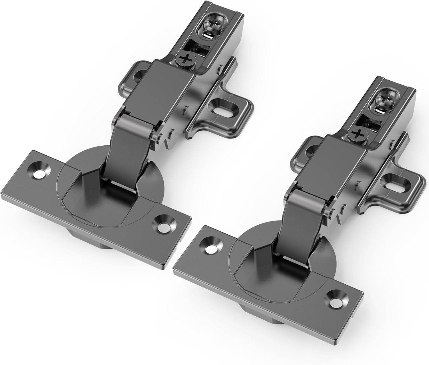 20 PCS Half Overlay Soft Close Hinges, Clip on Plate, 105 Degree, Silent Hydraul