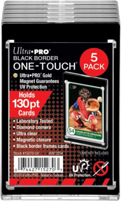 Ultra Pro 130PT Black Border UV ONE-Touch Magnetic Holder 5 Count Retail Pack