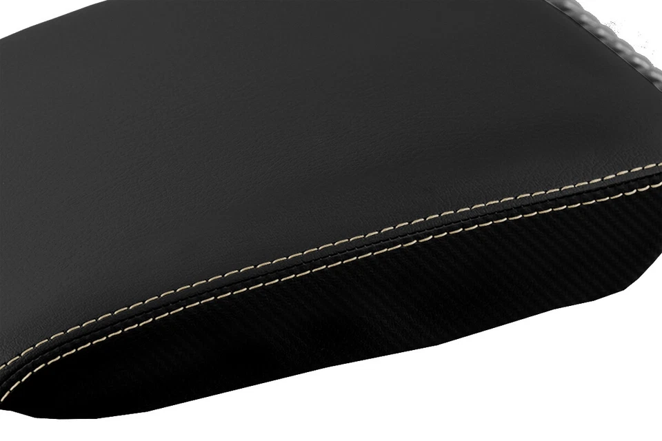 Se adapta a Volkswagen EOS 2007-2015 tapa de consola de PVC, cubierta con puntada beige Foto 3 de 4