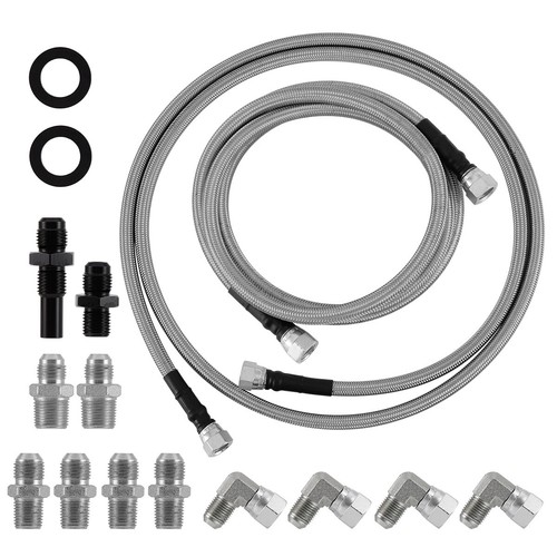 70" Flexible Stainless Steel Braided Transmission Cooler Lines 6AN Fits GM 4L60E - Picture 9 of 9