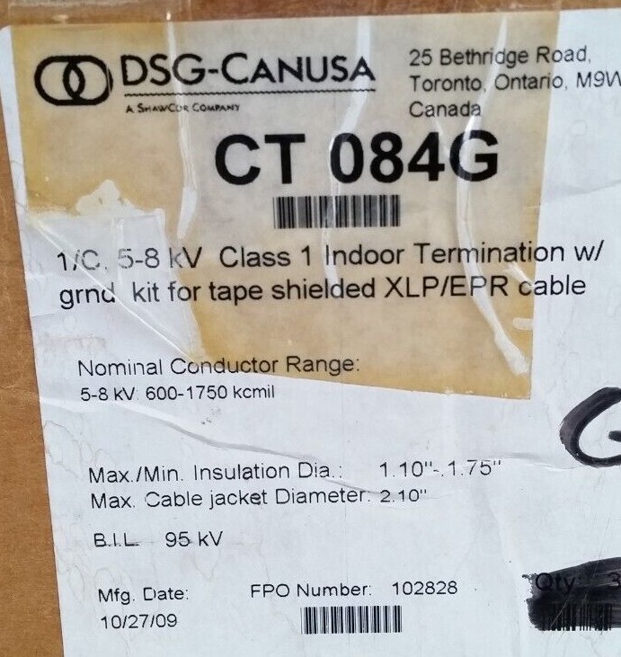 DSG-CANUSA CT 084G Medium Voltage Cable Termination Kit