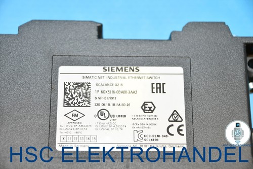 Siemens 6GK5216-0BA00-2AA3 SIMATIC NET INDUSTRIAL ETHERNET SWITCH SCALANCE X216 - Picture 2 of 4