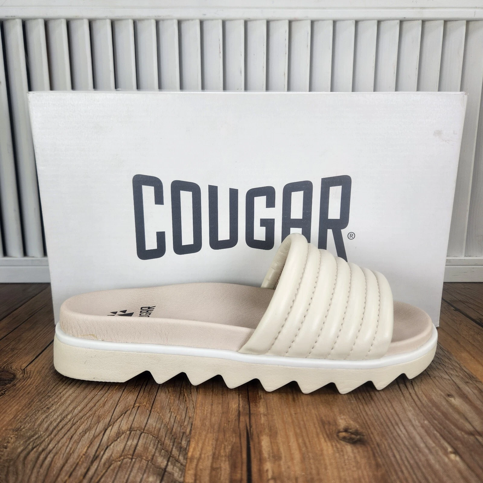 PUMA Sandali Cougar Naomi Oyster Slides donna taglia 8 5 M panna puffy designer slip on