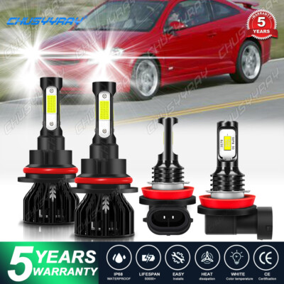 4X 9007 LED Headlight Hi/Lo+H11 Fog Light Bulbs 6000K For 2005-10 Chevy Cobalt