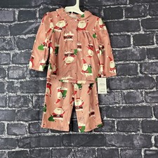 Carter  s Just One You Toddler Girl 18 Month Pink Christmas Santa Claus Pajamas