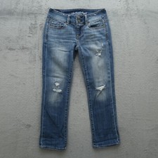 American Eagle Artist Jeans Women's 0 Blue Low-Rise 26x24.5-Measured Distressed