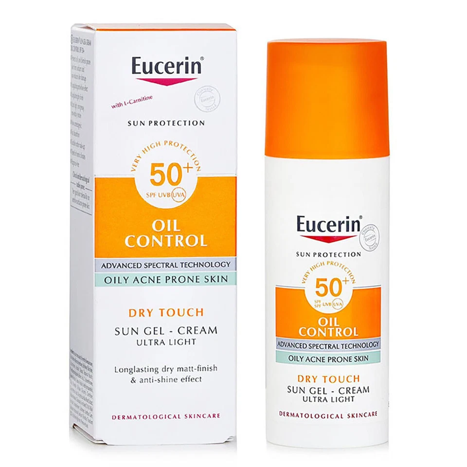 Eucerin Oil Control Dry Touch Sun Gel Cream Ultra Light Acne Skin SPF50+ 50mlNIB - image 3 of 4