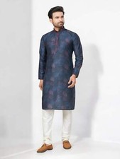 Blue Color Traditional Men's Kurta Pajama Set  Ethnic Wear for Men-218
