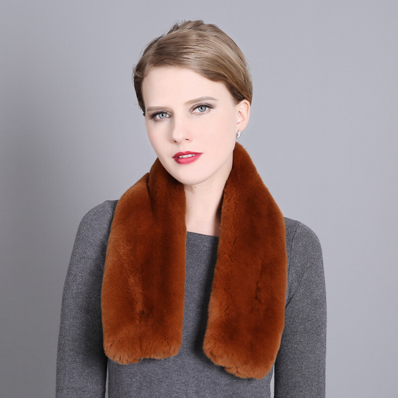 Rex Rabbit fur Scarf Girls Lovely Scarves Double Sided Thick Warm ...