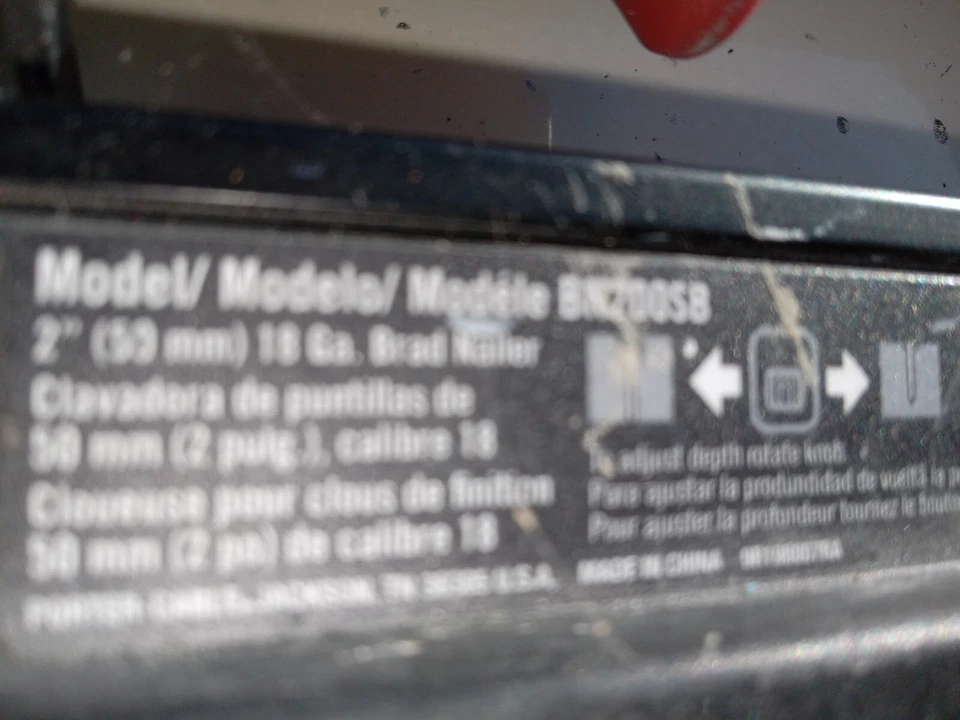 PORTER 电缆 BN200SB (PSC012124) 钉钉机 — 第 3/4 张图片