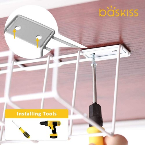 2 Packs Cable Management Tray, 40cm Under Desk Cord Organizer for Wire Managemen - Picture 6 of 15