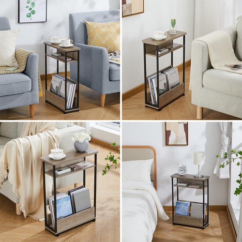 7.1" Narrow Side Table with Magazine Rack 3-Tier for Small Space End Table AU - Picture 5 of 5