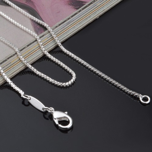 Wholesale lots-5pcs 925 Color Silver Plated Box Chain Necklace 16-24 inch - Picture 3 of 9
