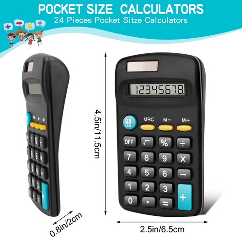 24 Pack Basic Calculators for Students Pocket Size Mini Calculators 8 Digit D... - Picture 4 of 7