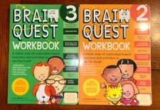 lot of 2 BRAIN QUEST Workbooks Grade 2 Grade 3 Activities Educational