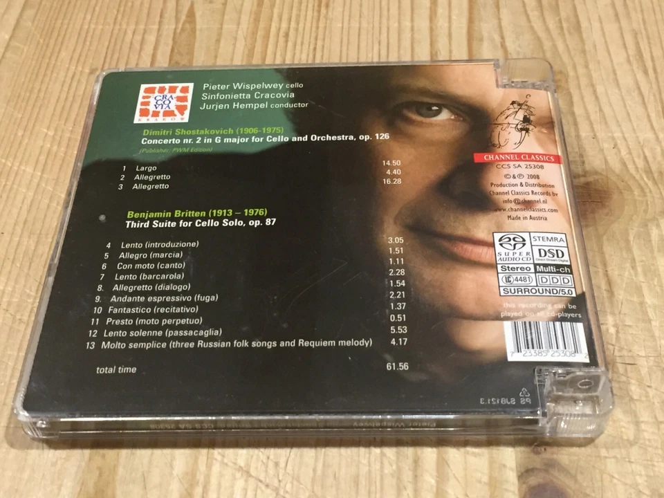Signed by PETER WISPELWEY Shostakovich Cello Concerto No.2 CHANNEL CLASSICS SACD - Bild 2 von 2