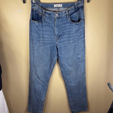 Abercrombie Fitch Ultra High Rise 90's Straight Leg Denim Jean Size 32/14L