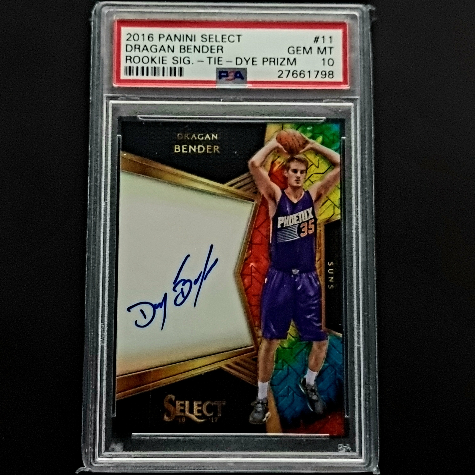 PSA 10 Dragan Bender // Rookie signature Tie Die Prizm (02/25) // 2016 Panini Se