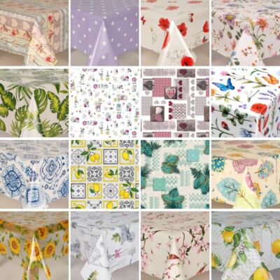 Luxus Quadratisch PVC Vinyl Tischdecke Esstisch Abdeckung Schutz Mehrere Designs