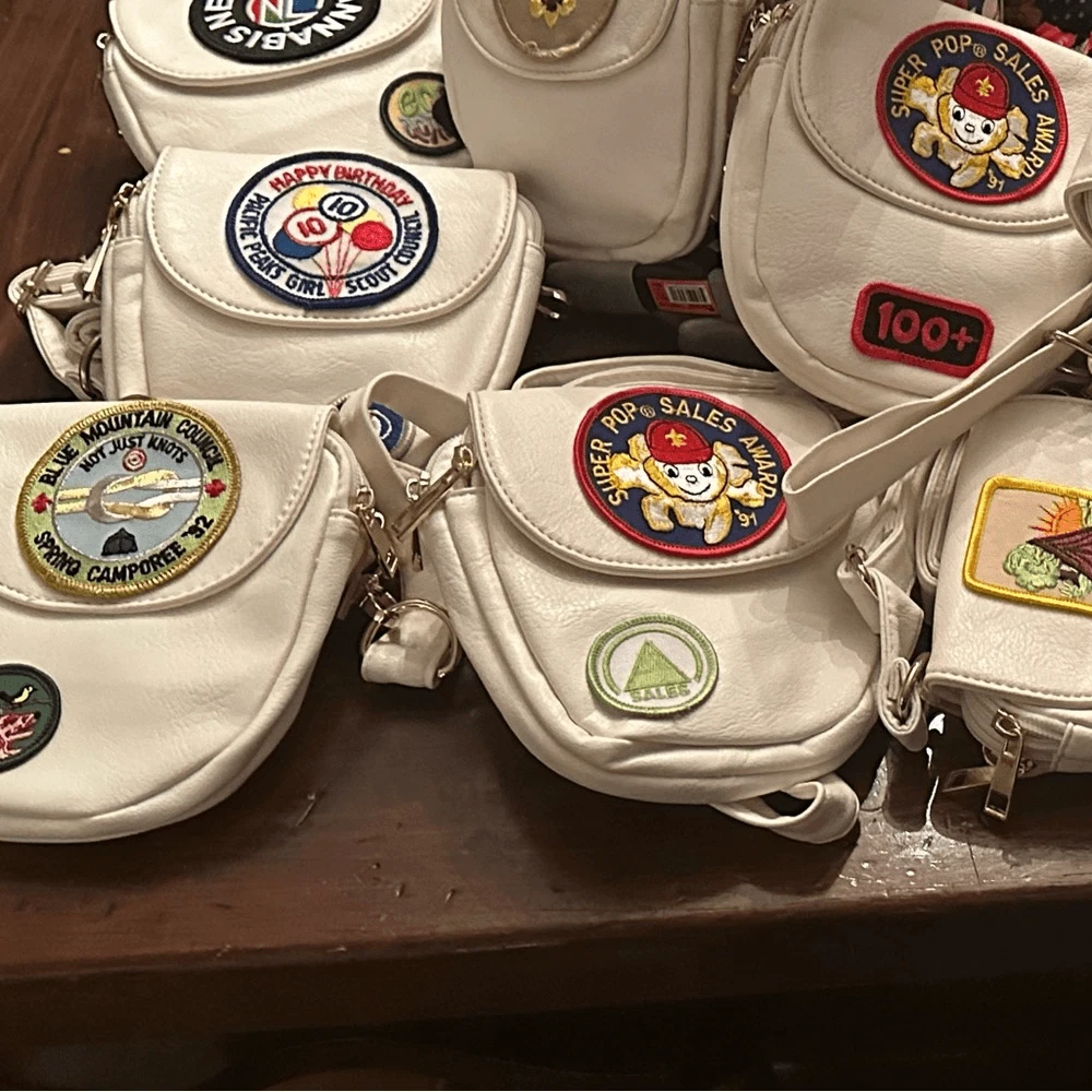 Belt Bag Crossbody Utility Bag Vtg Embroidery Patches White Purse Fanny Pack Wes