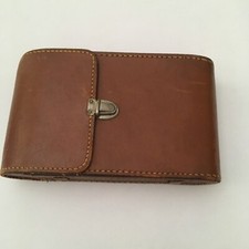 EARLY BROWN LEATHER CASE FOR FOLDING CAMERAS -FREE SHIPPING