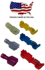 MVP 150 Pcs Total T-Tap and Male Connector 50 Each Red Blue Yellow 10-22 AWG