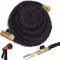 Expandable Garden Hose- 50ft- Includes 8-way Sprayer And Brass Nozzle. Brass ... on sale Expandable Garden Hose- 50ft- Includes 8-way Sprayer And Brass Nozzle. Brass ... on sale