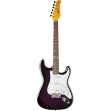 Oscar Schmidt Solid Double Cutaway Electric Guitar, Purple Sunburst Os-300-ps