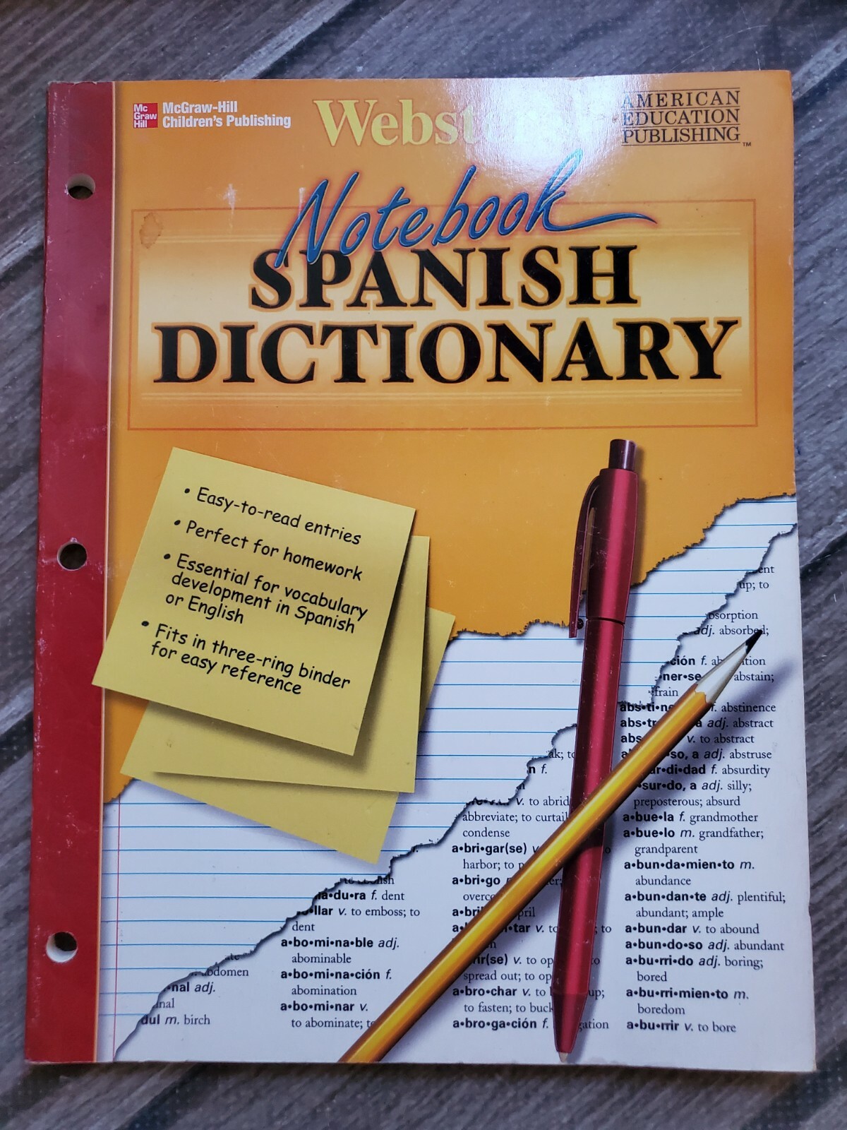Webster's Spanish Dictionary Notebook for Language Learning-image