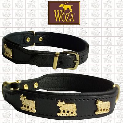 WOZA Hundehalsband Vollleder Kuh Lederhalsband Rindnappa Collar   KF12955Z | eBay.de