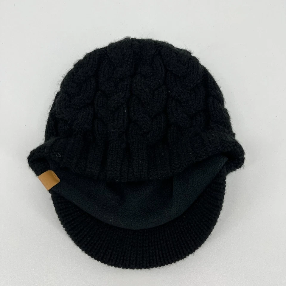 Gorro de ala tejida Adidas para mujer talla única negro sombrero acrílico Foto 4 de 4