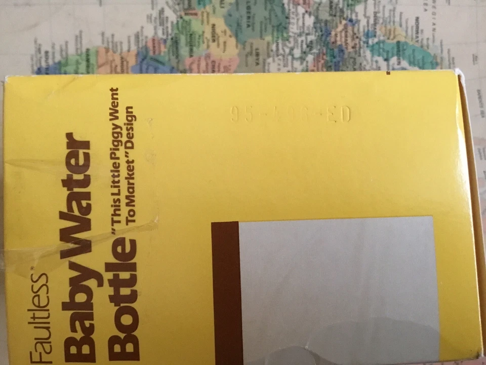 Botella de agua caliente de látex de goma para bebé vintage nunca usada caja original 1991 Foto 3 de 4