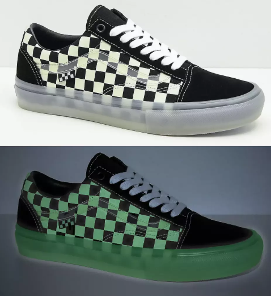 Vans Old Skool Glow In The Dark Men Women Low Skate Style Canvas | eBay