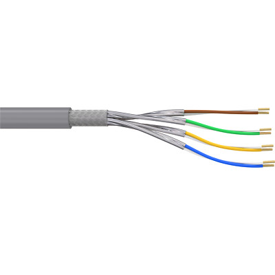 Cat 7A S FTP Rohkabel Netzwerk Ethernet Daten Kabel flex Grau 1200 MhZ 10 GbE