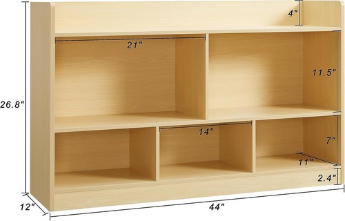 Kids Toy Storage Organizer, 5-Section Bookshelf for Organizing Books Toys - Picture 3 of 6