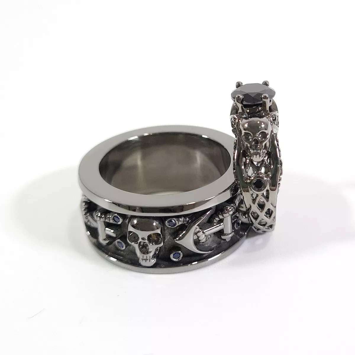 Mens skull shop engagement rings